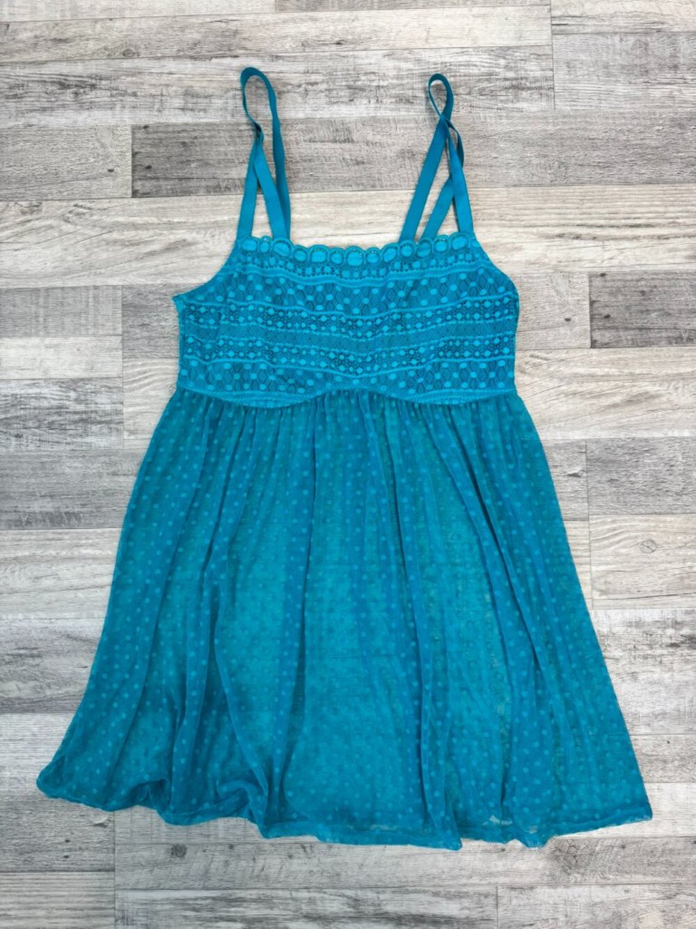 Torrid Curve Teal Lace Nightgown Negligee Size 1X Lingerie K46